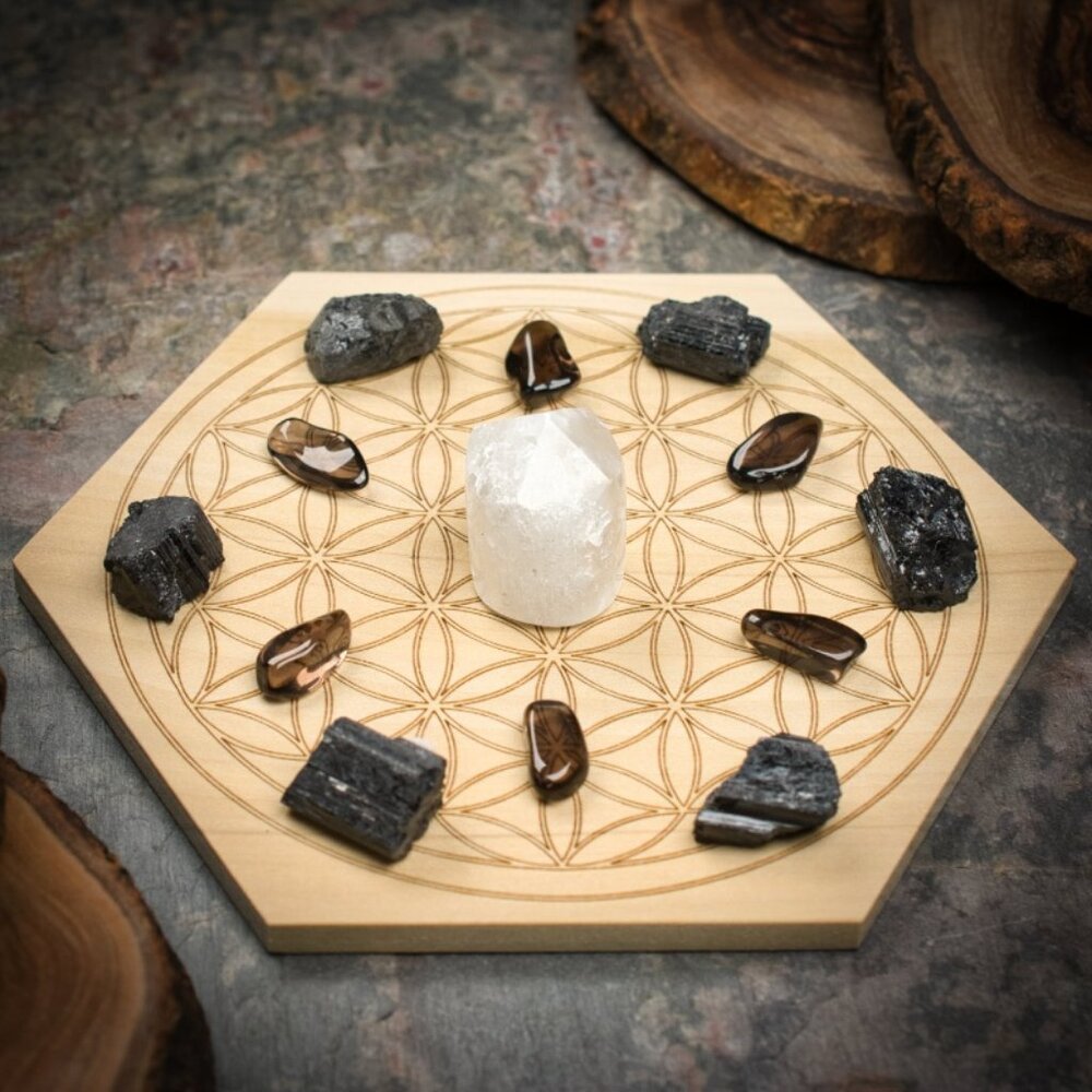 Home Protection Mini Crystal Grid Set - Your choice of Wood Grid Board